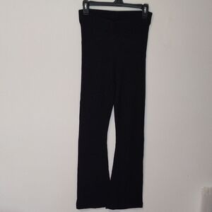 Good American High Waist Ribbed Black Flare Pants Size 3 (L)